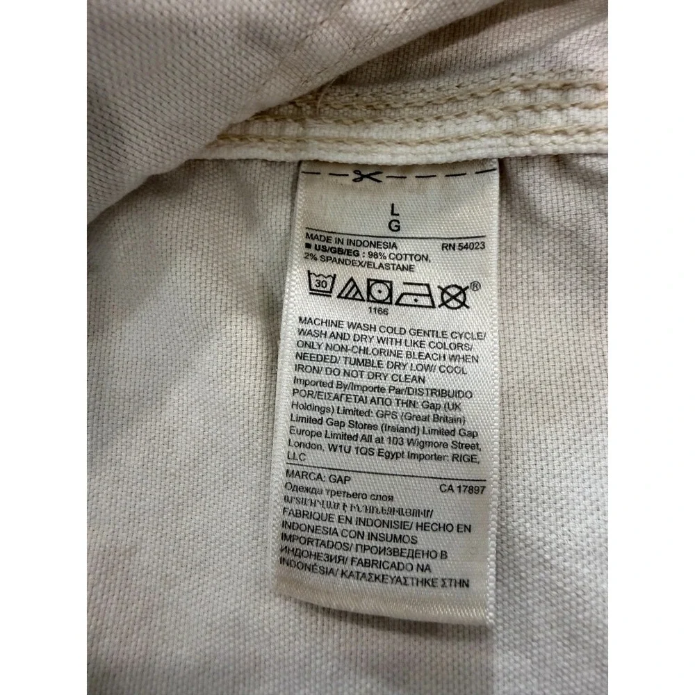 Gap Womens Cream Utility Chore Jacket Large Workwear‎ Cotton Blend